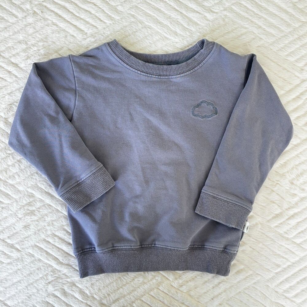 Pouf Kids Size 2T Gray Cloud Logo Pullover Sweatshirt Cotton Cozy Boutique Top